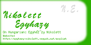 nikolett egyhazy business card